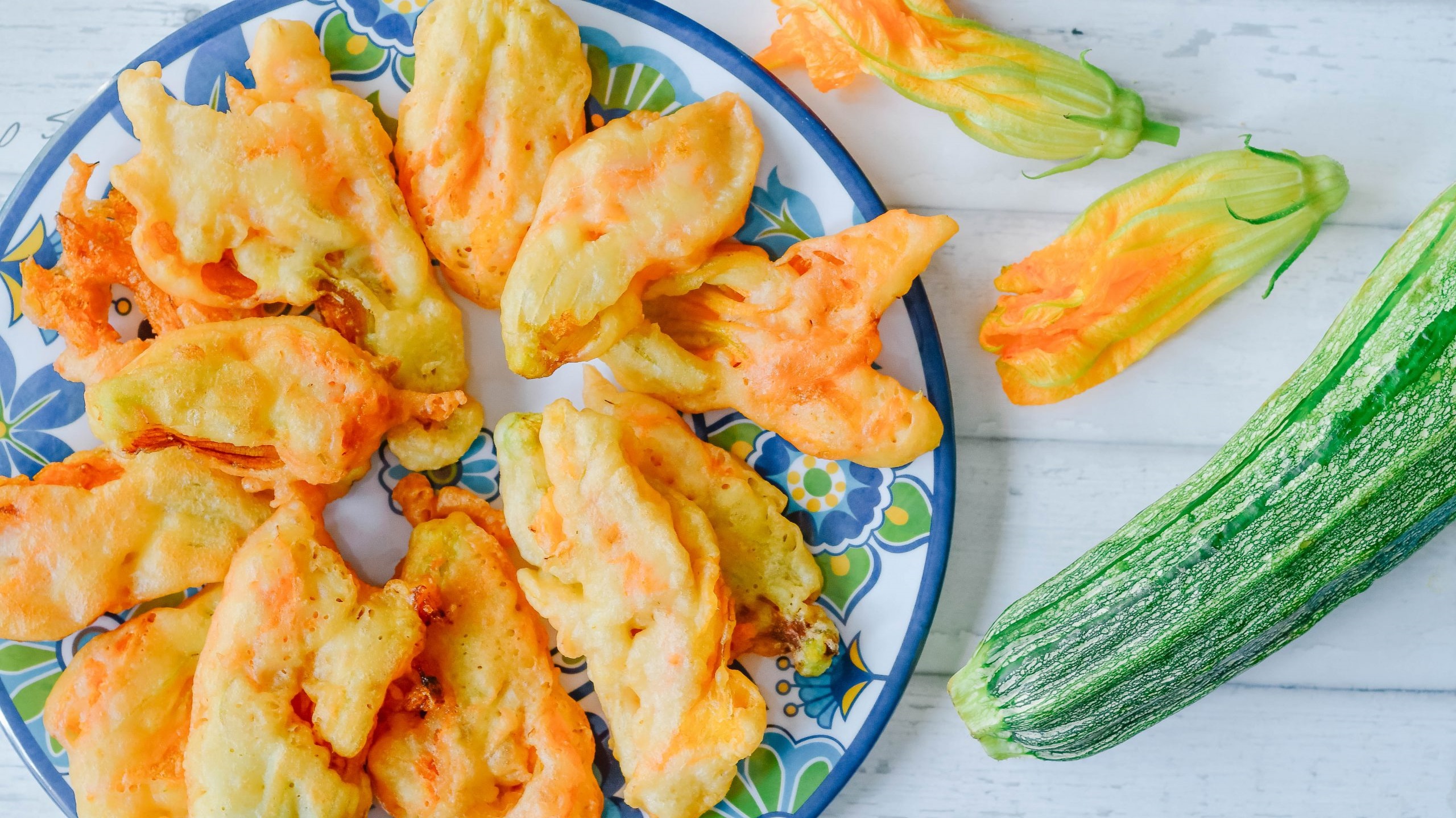 Fiori di zucchina fritti