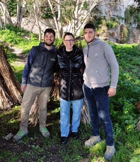 Da sinistra i fratelli Salvatore, Rossella e Simone Gambuzza