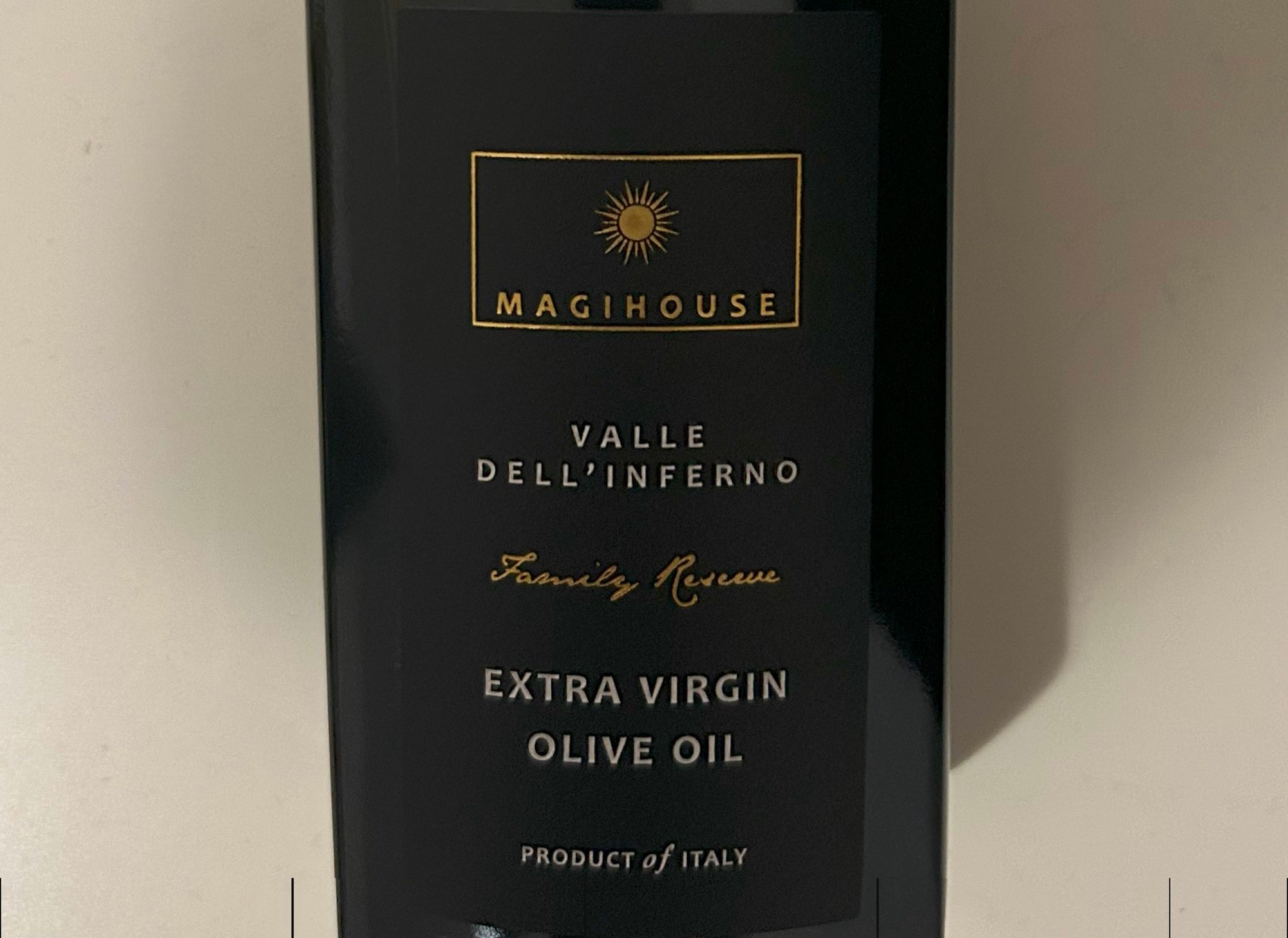 L’etichetta dell’olio Valle dell’Inferno – Family Reserve