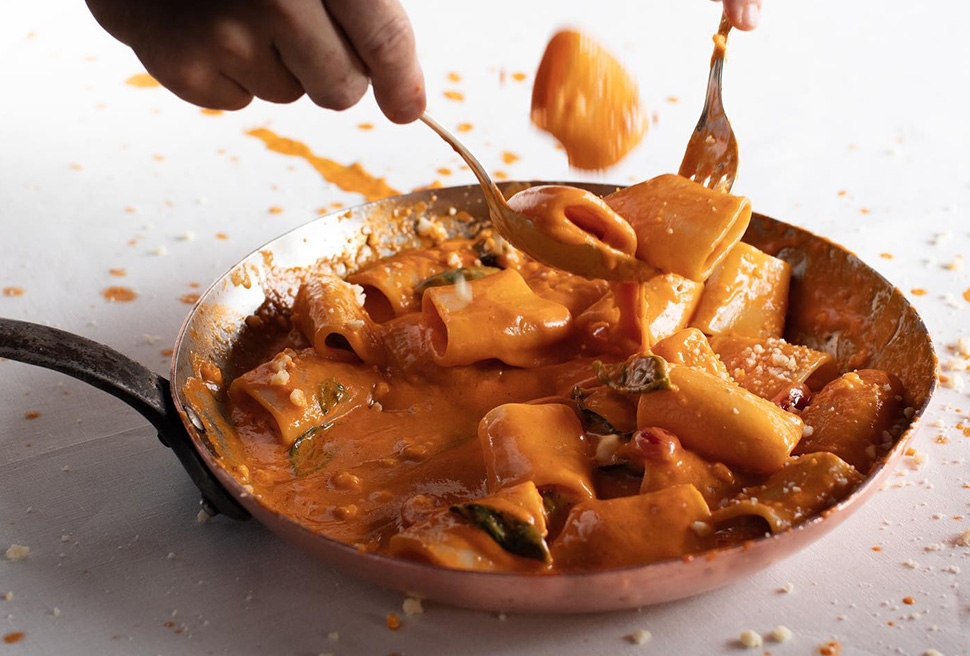 I paccheri alla Vittorio del ristorante “Da Vittorio” a Brusaporto (BG), tra i 25 piatti di pasta più buoni in Italia secondo il New York Times