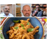 Da sinistra Oscar Farinetti, Francesco Aquila e Giuseppe Costa, protagonisti della quinta edizione di Macaria – Festival della Pasta