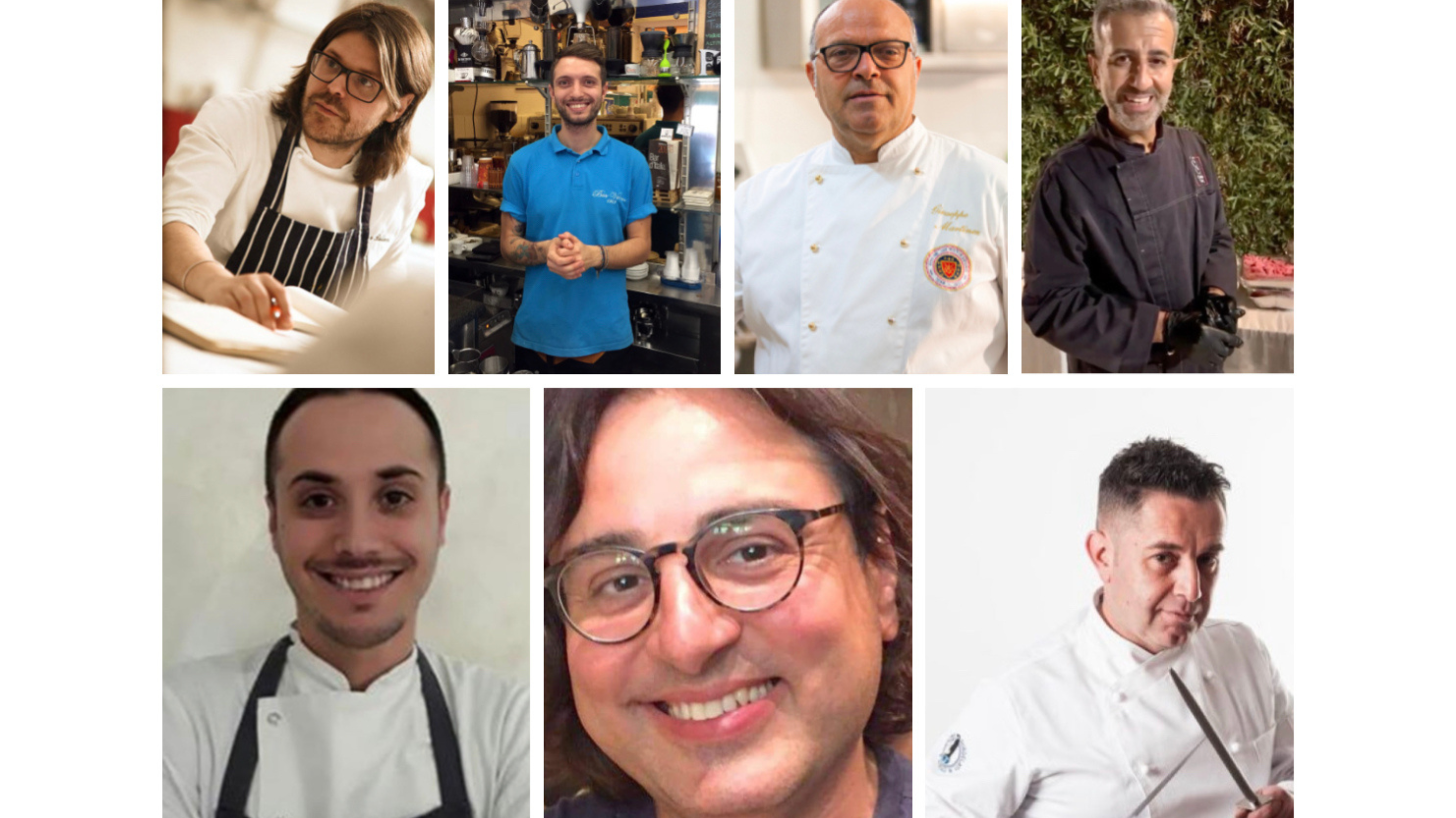 In alto a sinistra Gaetano Billeci, Alessio Vabres, Giuseppe Martinez, Francesco Alamia, Liborio Mongiovì, Filippo Drago e Alfio Visalli