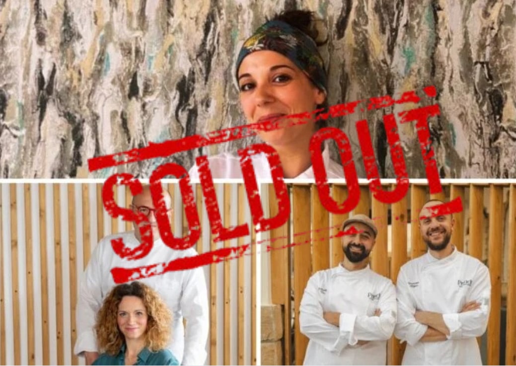 In alto Aurora Catalioti di Da Carmelo, in basso a sinistra Gianluca Costanzo e Chiara Rotondo di A modo nostro, Roberto Tita e Giuseppe Alfieri di Prandìa