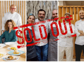 Da sinistra Gianluca Costanzo e Chiara Rotondo di A modo nostro, Aurora Catalioti, Carmelo Catalioti e Fausto Sortino di Da Carmelo e Roberto Tita e Giuseppe Alfieri di Prandìa