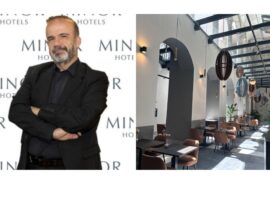 Da sinistra Giuliano Maffi, General manager NH Palazzo Sitano e un’immagine del nuovo hotel