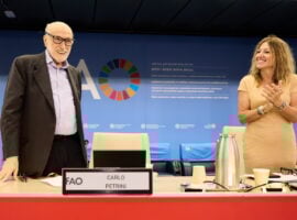 Da sinistra Carlin Petrini e Barbara Nappini, presidente riconfermata di Slow Food Italia