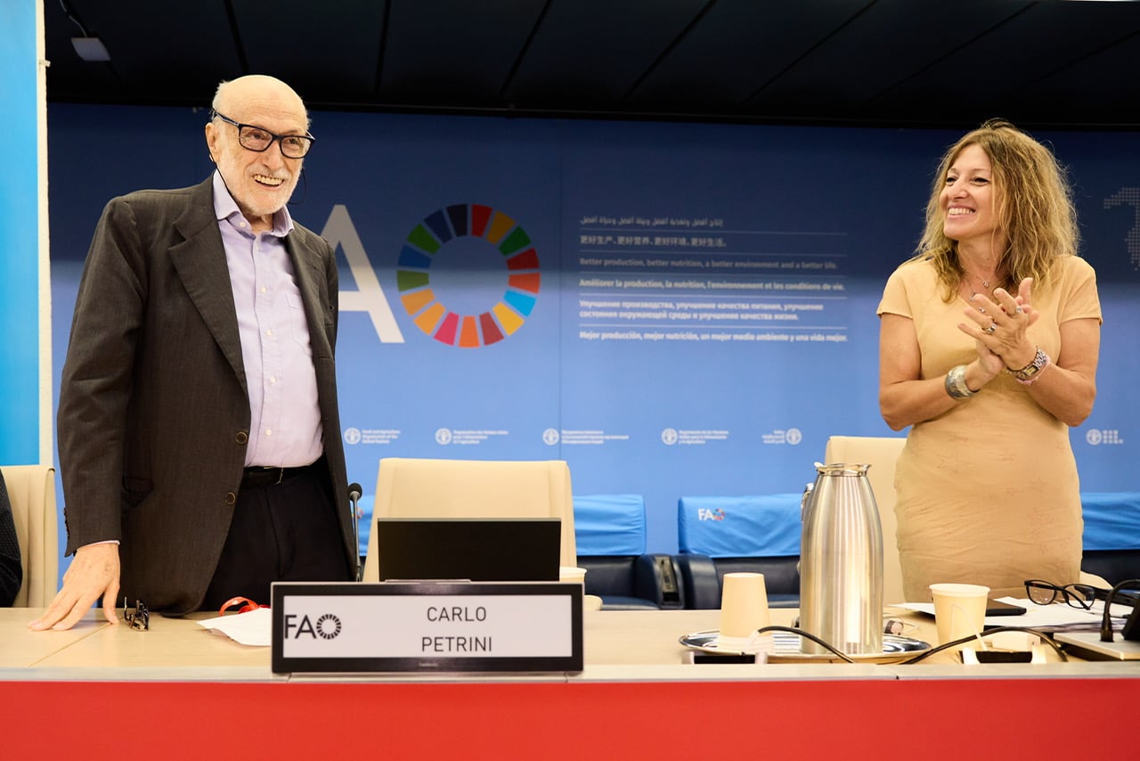 Da sinistra Carlin Petrini e Barbara Nappini, presidente riconfermata di Slow Food Italia