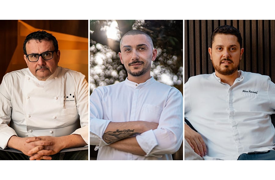 da sinistra gli chef Paolo Barrale, Ignazio Morgante e Nino Ferreri