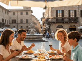 una tavola di un ristorante in Italia