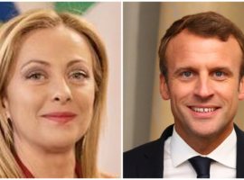 da sinistra la premier Giorgia Meloni e il presidente francese Emmanuel Macron