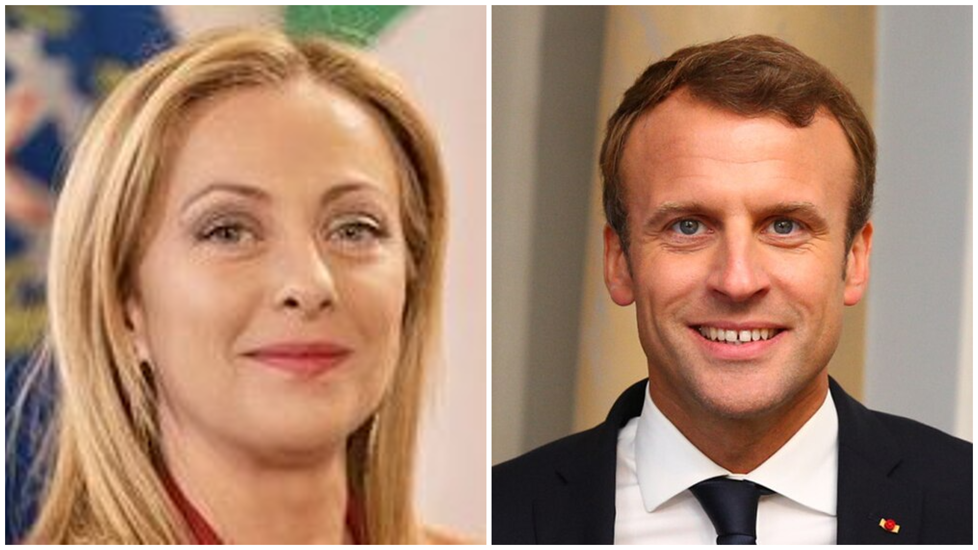 da sinistra la premier Giorgia Meloni e il presidente francese Emmanuel Macron