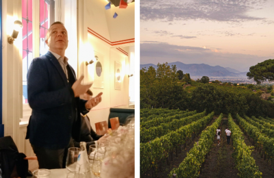 Massimo Setaro e una panoramica della sua cantina