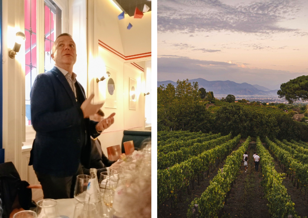 Massimo Setaro e una panoramica della sua cantina