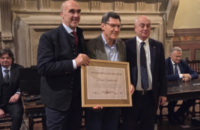 Wine&Siena, la premiazione di Bruno Gambacorta, l’ideatore di Tg2 Eat parade