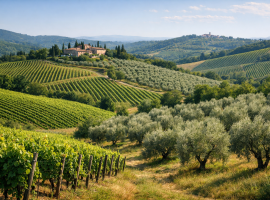 Vigneti e uliveti nel Chianti