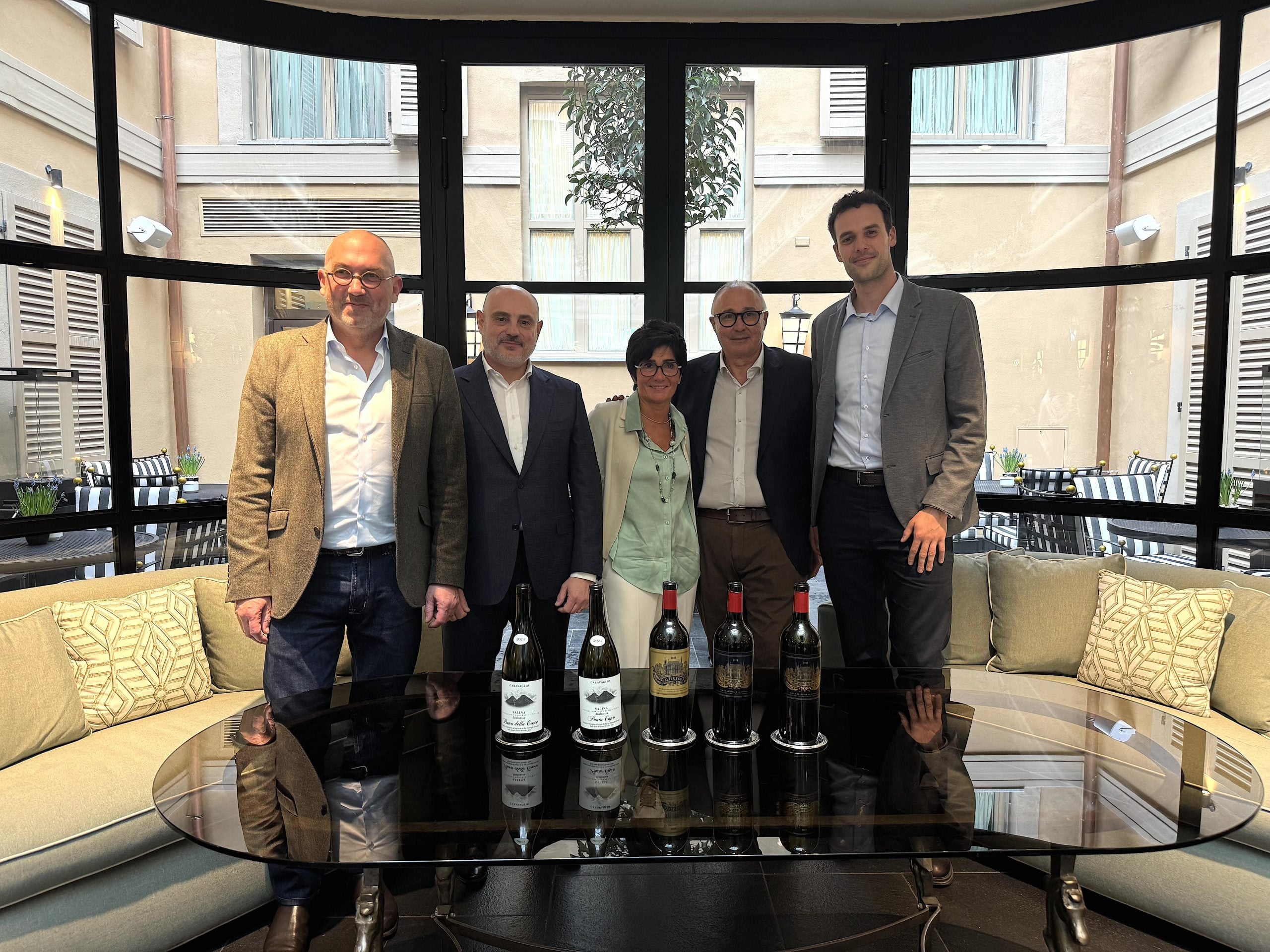 Da sinistra Thomas Duroux, Alessandro e Claudia Sarzi Amadè, Antonino Caravaglio, Federico Coltorti