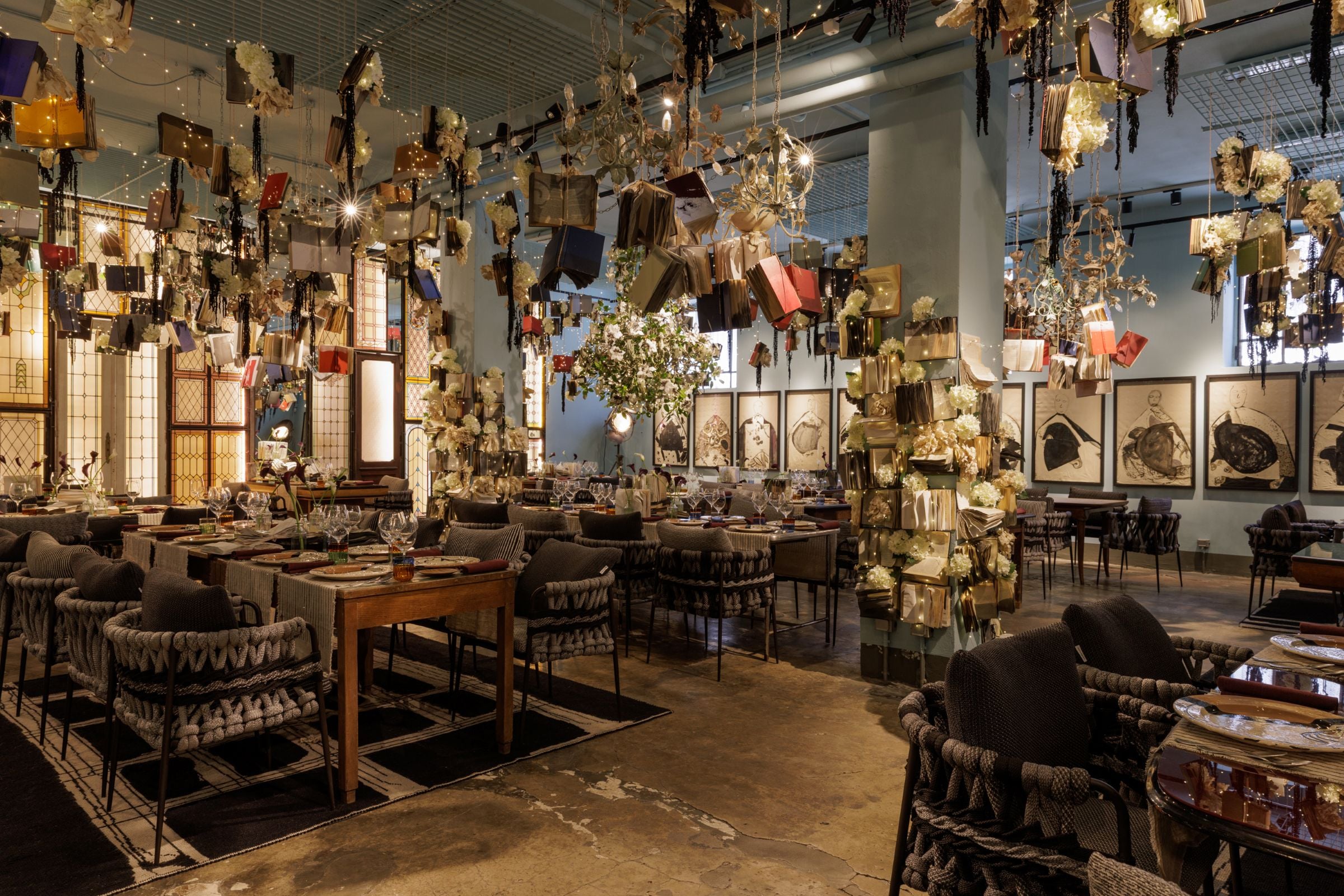 La sala del Temporary Restaurant Famiglia Rana Marras