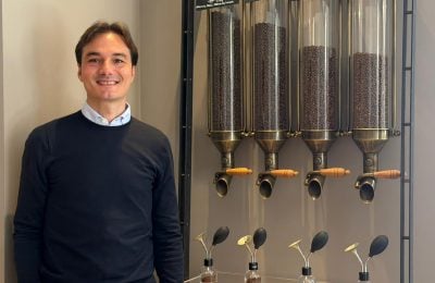 Andrea Morettino nella nuova caffetteria di via Daita a Palermo