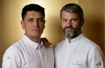 Da sinistra lo chef colombiano Juan Camilo Quintero e lo chef stellato Enrico Bartolini