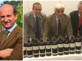 Da sinistra Lamberto  Frescobaldi e la famiglia Moretti Cuseri: Antonio (al centro) con i figli Amedeo (a sinistra) ed Alberto