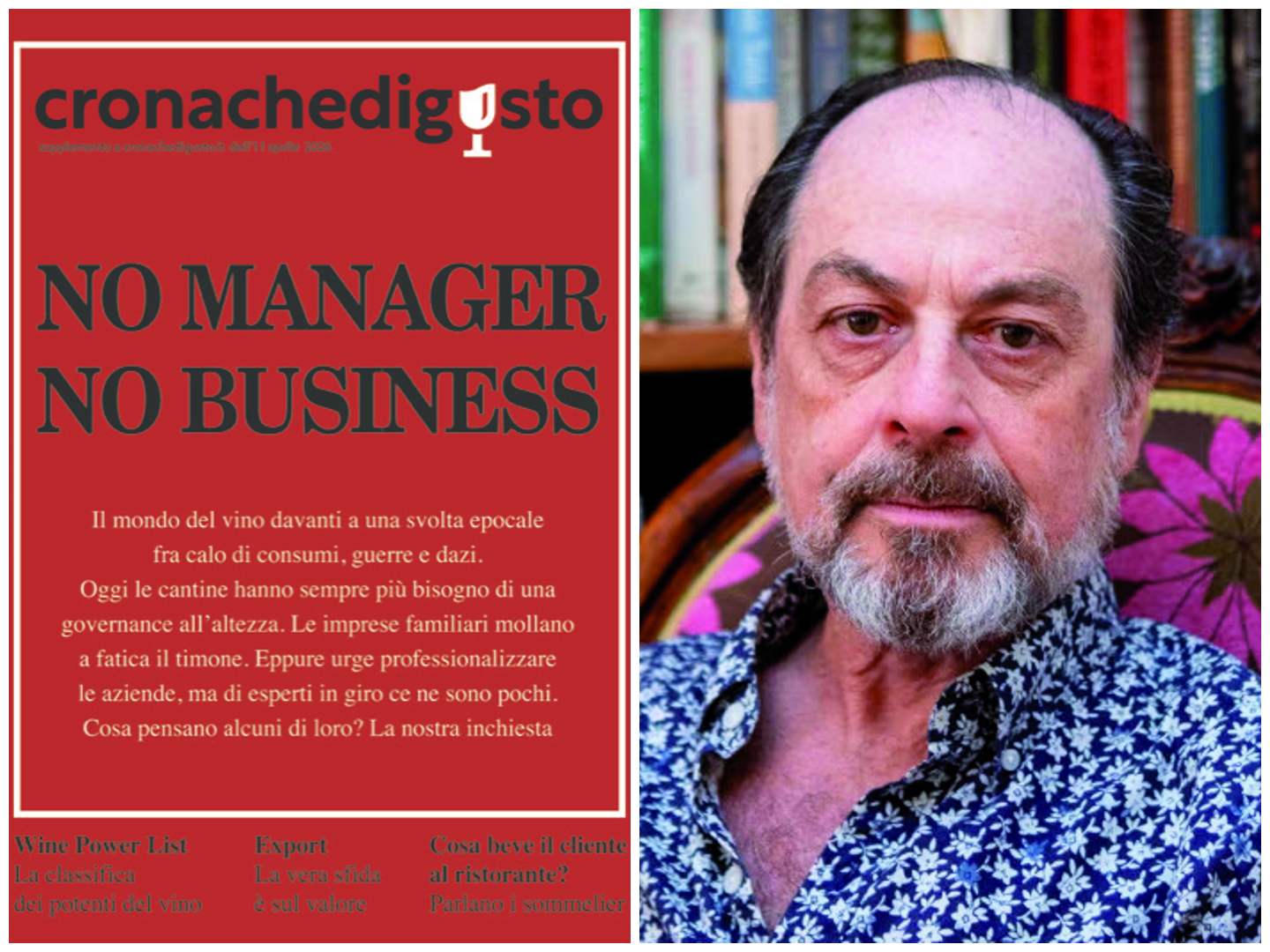 La copertina del magazine speciale Vinitaly 2026 e Victor Owen Schwartz