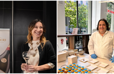 Da sinistra Laura Mayr, general manager di Ruggeri, e il maestro pasti