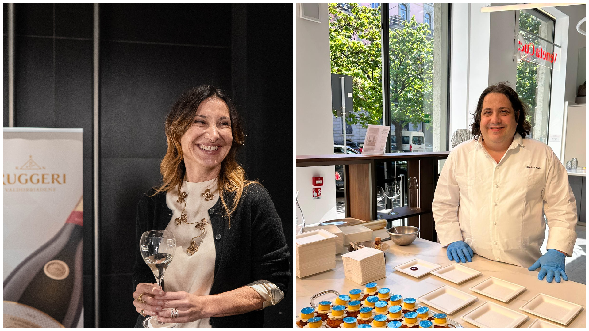 Da sinistra Laura Mayr, general manager di Ruggeri, e il maestro pasti