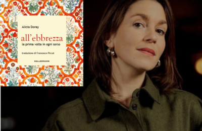 Alicia Dorey, giornalista enogastronomica di Le Figaro e nel riquadro la copertina del libro
