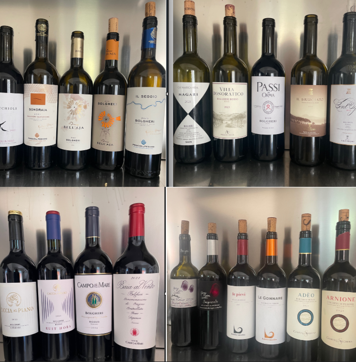 Alcuni vini Bolgheri degustati