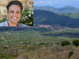 Panorama di Linguaglossa e Diego Cusumano nel riquadro