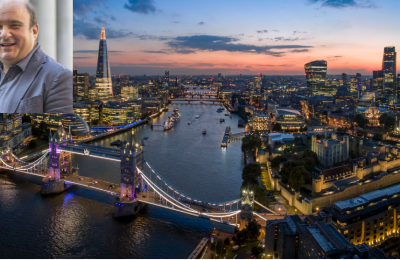Veduta di Londra e Bongarrà nel riquadro