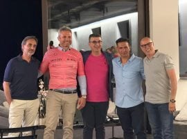 Da sinistra Delfio Faraci di Enoiltech, Antonino Santoro (Donnafugata), Antonino Mirabile di Enoiltech, Pietro Tiralongo e Salvo Rizzuto