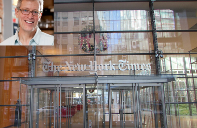 L’ingresso del New York Times e Eric Asimov nel riquadro