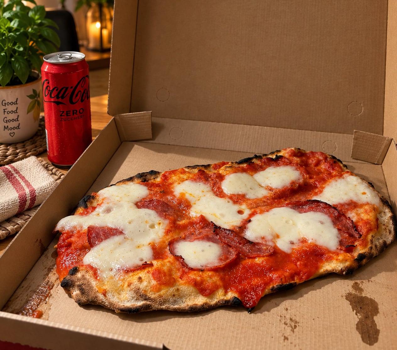 La pizza al centro della vicenda, arrivata fredda con grave ritardo