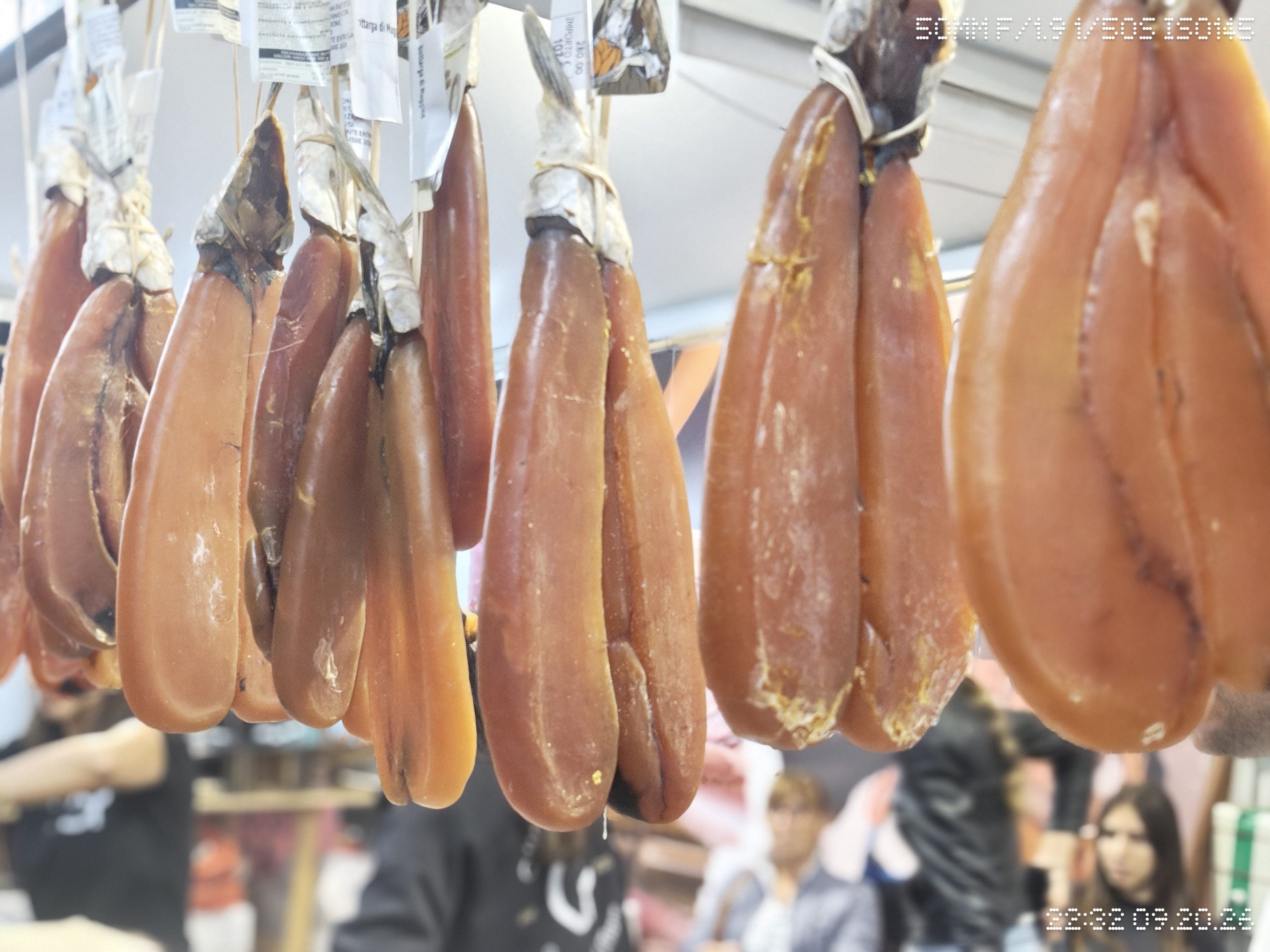La bottarga esposta