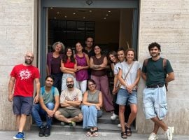 Nella foto Valeria Messina e lo staff di Forno Biancuccia davanti alla nuova sede