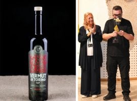 Bottiglia di Vermouth e David Arona durante la premiazione